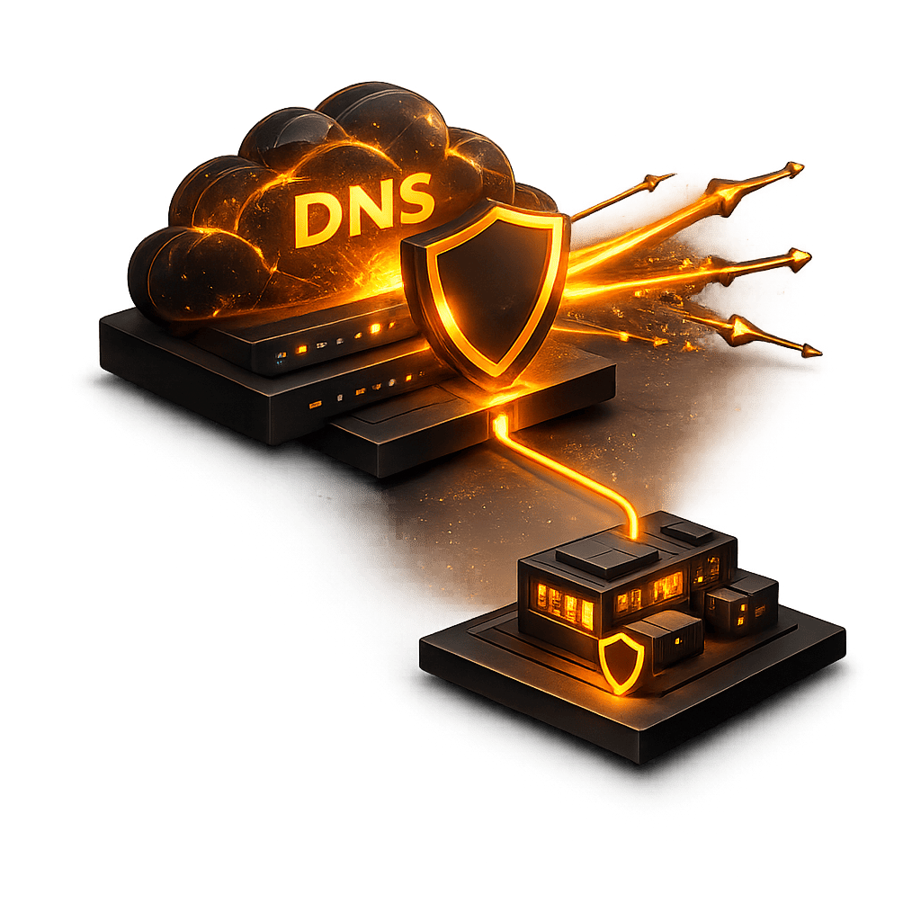 Ilustração representando Segurança DNS como serviço gerenciado para MSPs